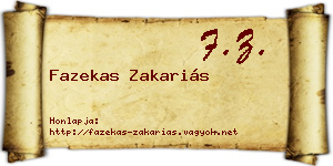 Fazekas Zakariás névjegykártya